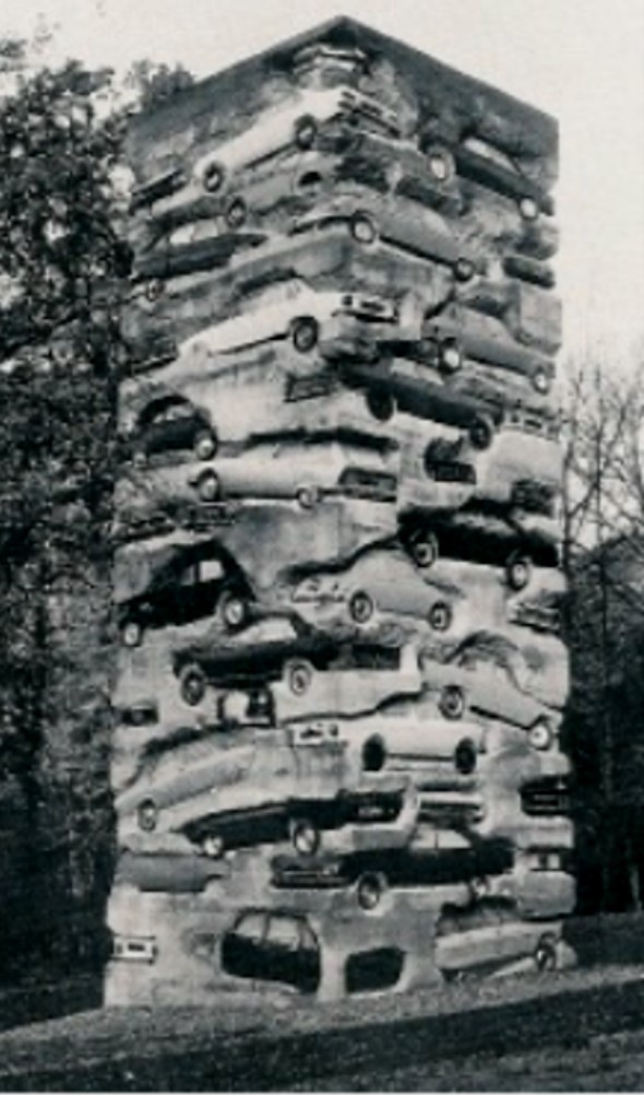 sculpture long term parking by Arman