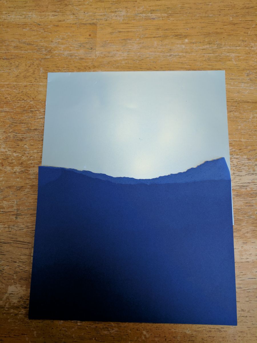 Collage background blue paper for water