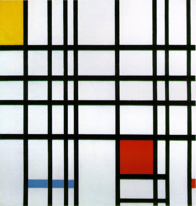 Mondrian Composition with red yellow blue