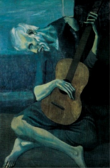 Old Man with Guitar painting by Picasso