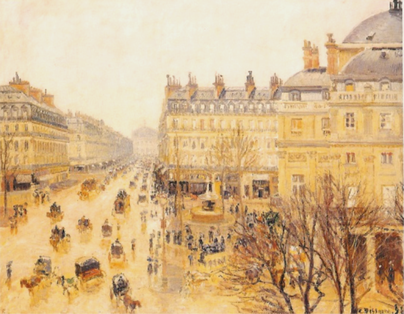 Place du Theatre painting by Pissarro