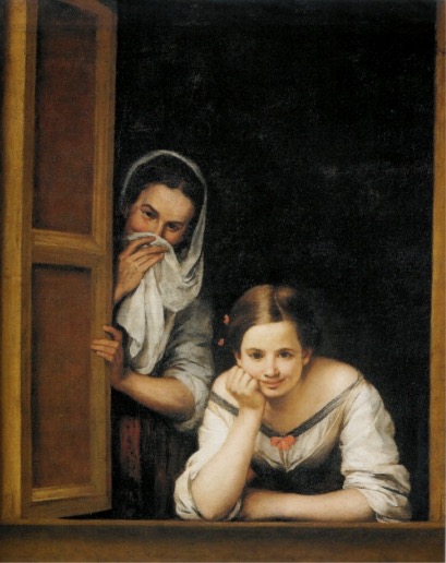 Two Women at a Window painting