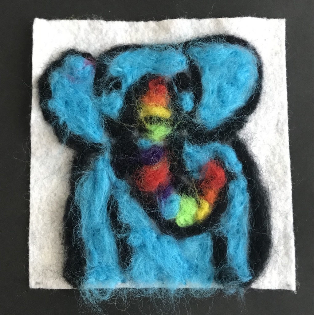felted wool example for art docent class