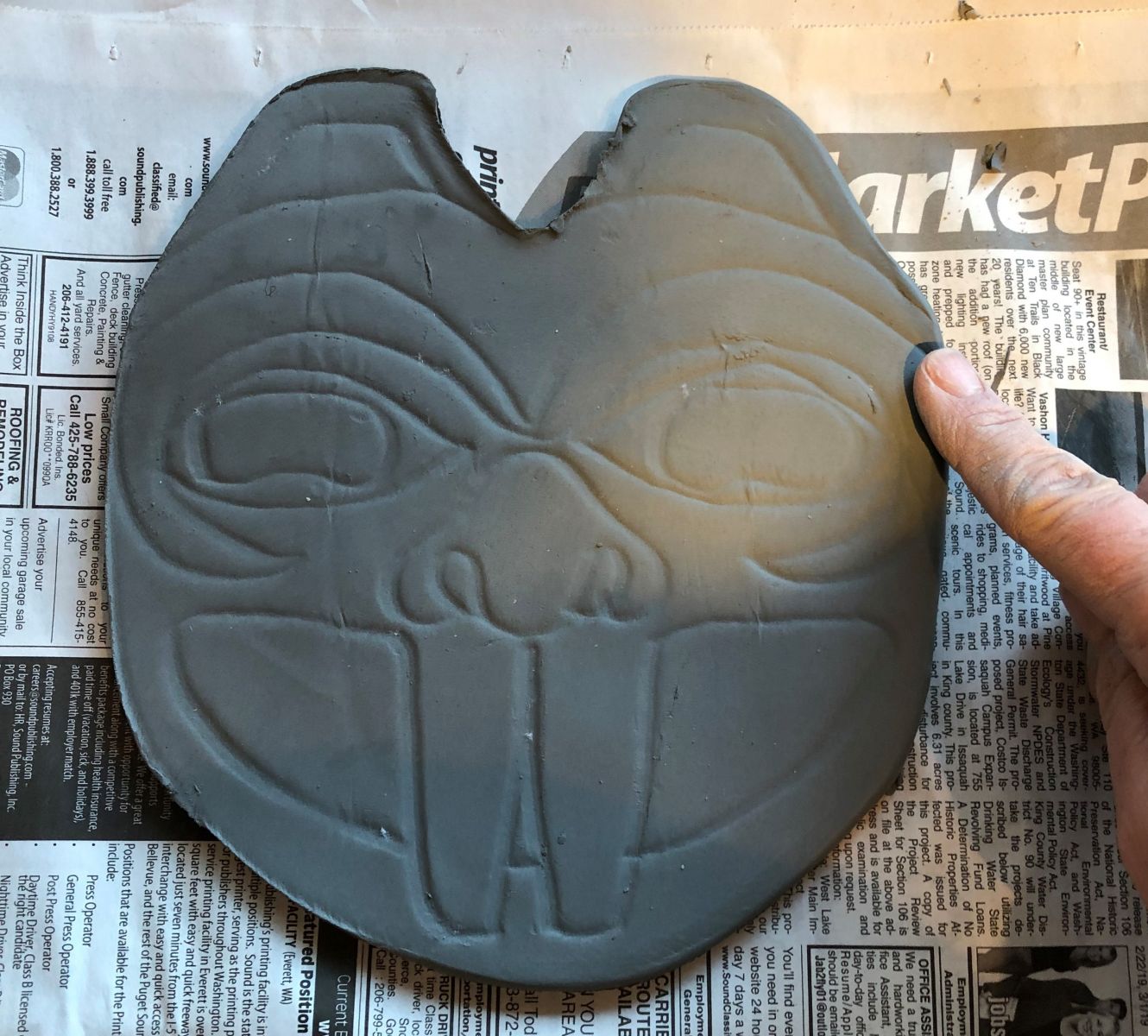 clay plaque haida design beaver