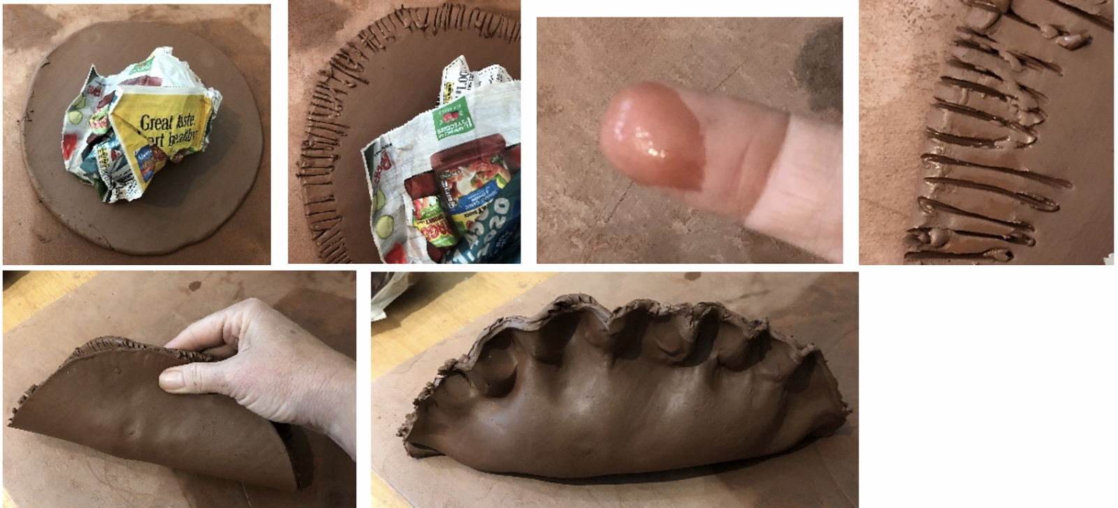 creating clay taco dragon form