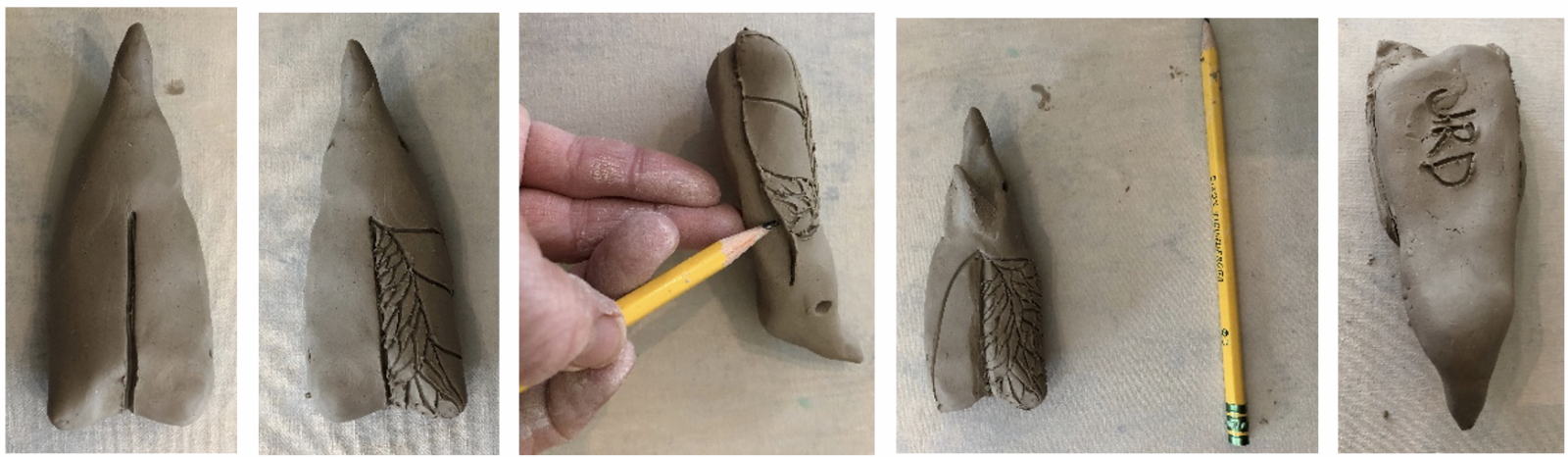 adding details to clay beetle